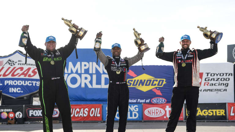 Brown, Hagan, Glenn earn wins in NHRA 4-Wide Nationals in Las Vegas, see videos!